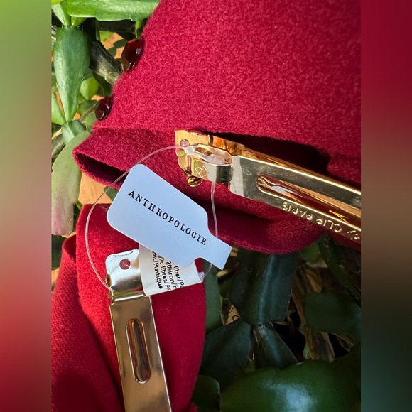 Embellished Felt Hair Bows, Set of Two - Wine - NWT - Picture 9 of 16